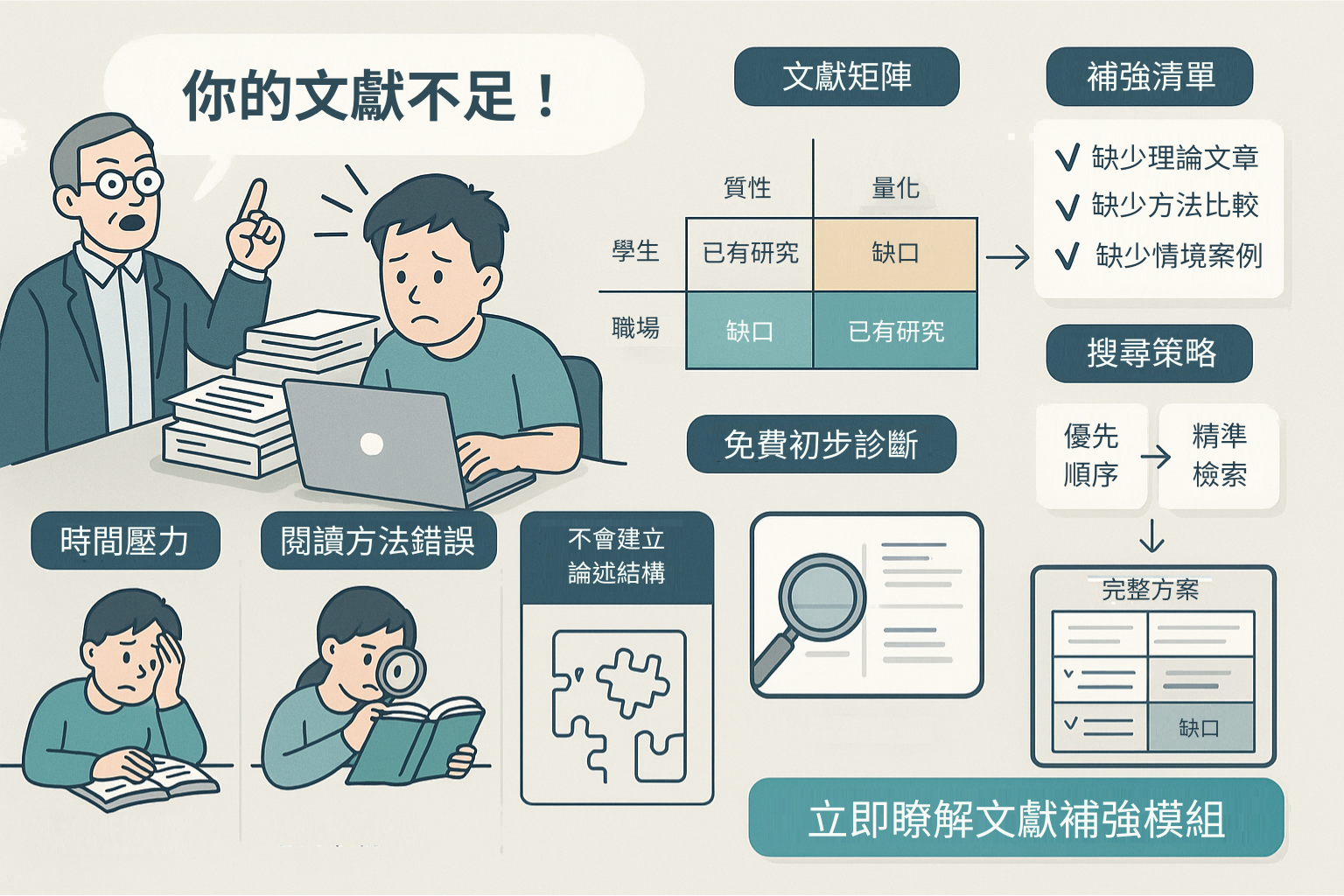 教授最常說的那句話——「你的文獻不足！」